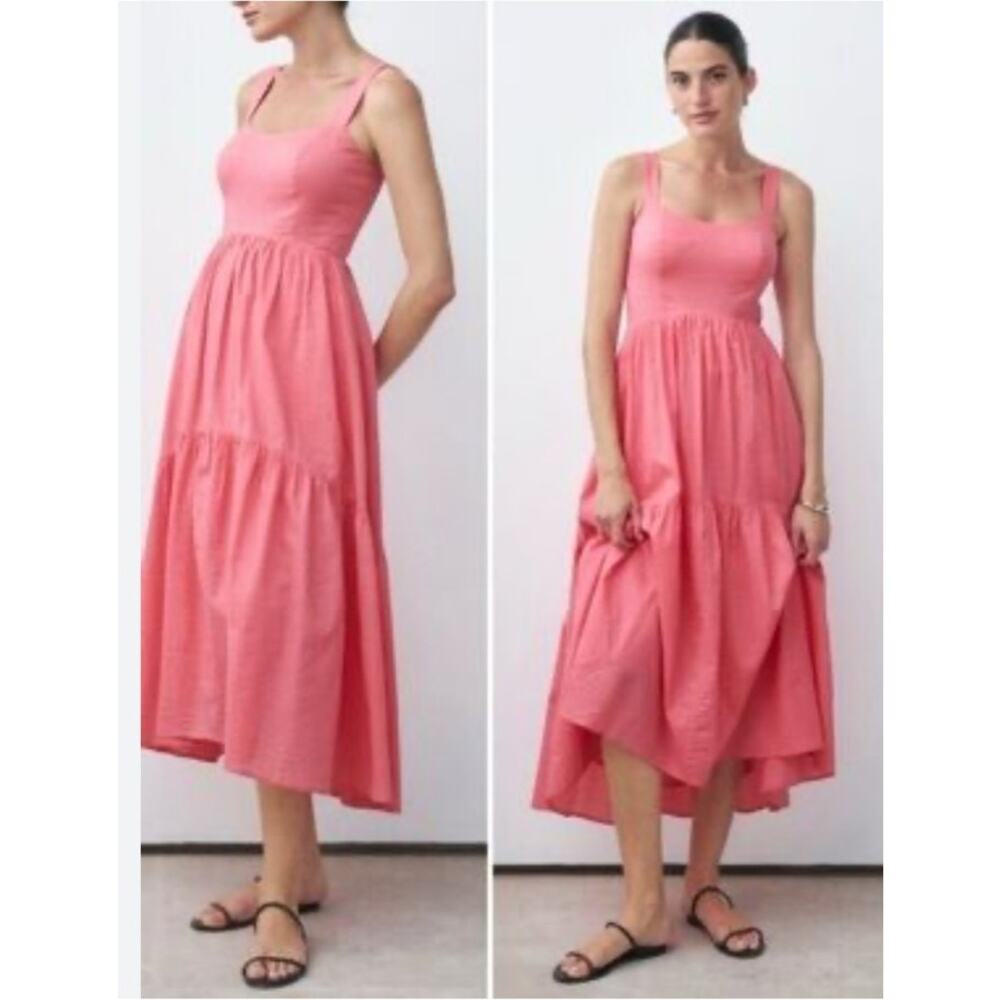 AYR The Magic Moment Pink Midi Dress Sleeveless Pockets Size Medium